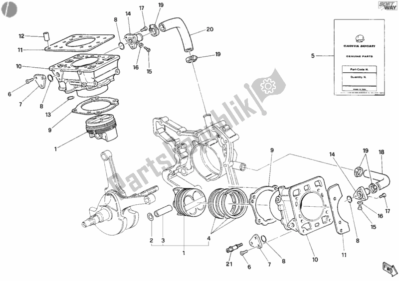 All parts for the Cylinder - Piston of the Ducati Superbike 916 SP 1995
